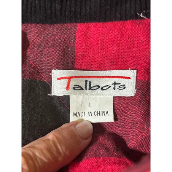 Talbots PVC red maxicoat, quilted plaid lining, retro, utilitarian, preppy - Picture 6 of 7
